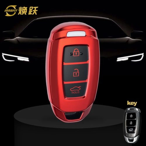 HYA1T1-Black Glue Style-Red Plating- Car Key Cover For Hyundai