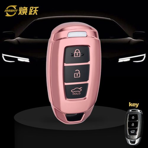 HYA1T1-Black Glue Style-Rose Gold Plating- Car Key Cover For Hyundai