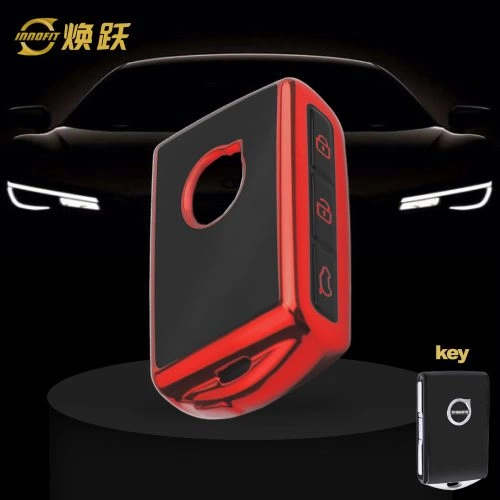 VLA1T1-Black Glue Style-Red Plating- Car Key Cover For Volvo