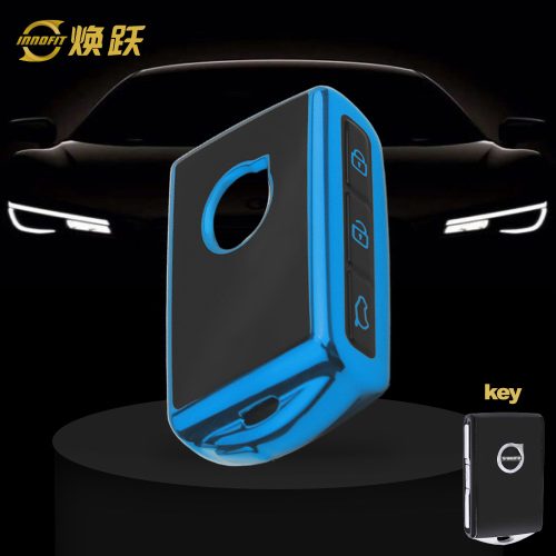VLA1T1-Black Glue Style-Blue Plating- Car Key Cover For Volvo