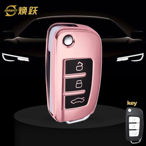 GED1T1-Black Glue Style-Rose Gold Plating- Car Key Cover For Geely Auto