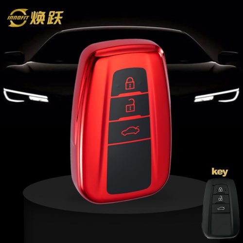 TOB12T1-Black Glue Style-Red Plating- Car Key Cover For Toyota