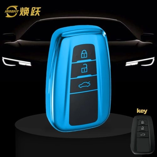 TOB12T1-Black Glue Style-Blue Plating- Car Key Cover For Toyota