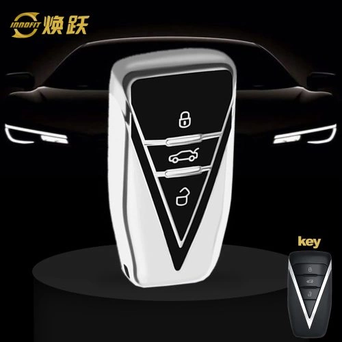VEG1T1-Black Glue Style-Silver Plating- Car Key Cover For Venucia