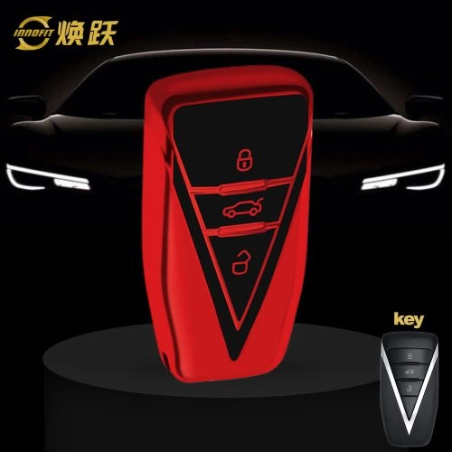 VEG1T1-Black Glue Style-Red Plating- Car Key Cover For Venucia