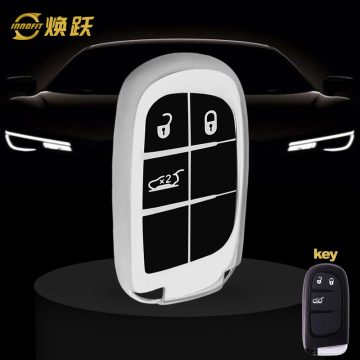 JEA1T1-Black Glue Style-Silver Plating- Car Key Cover For Jeep