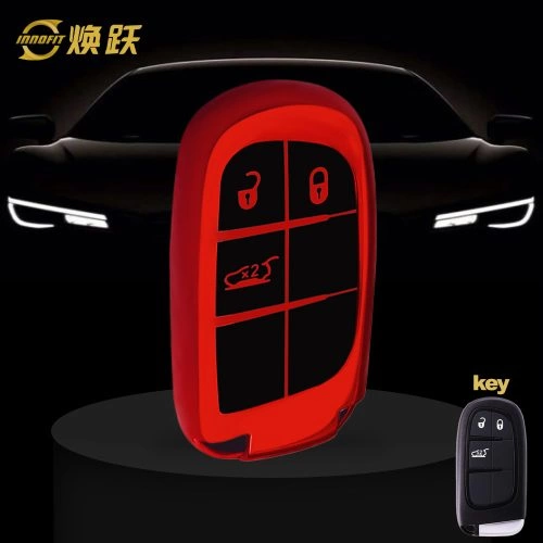 JEA1T1-Black Glue Style-Red Plating- Car Key Cover For Jeep