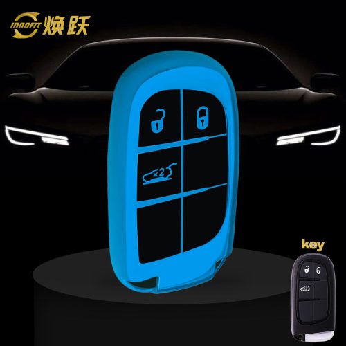 JEA1T1-Black Glue Style-Blue Plating- Car Key Cover For Jeep