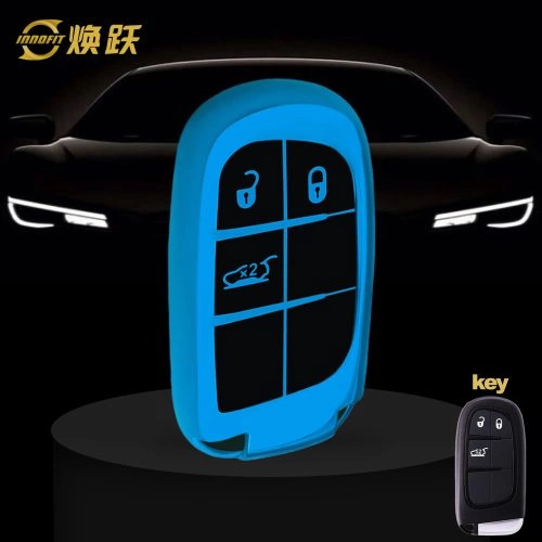 JEA1T1-Black Glue Style-Blue Plating- Car Key Cover For Jeep
