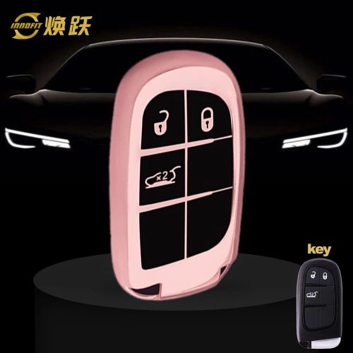JEA1T1-Black Glue Style-Rose Gold Plating- Car Key Cover For Jeep