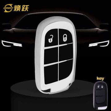 JEA2T1-Black Glue Style-Silver Plating- Car Key Cover For Jeep