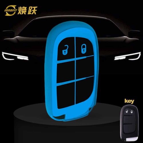 JEA2T1-Black Glue Style-Blue Plating- Car Key Cover For Jeep