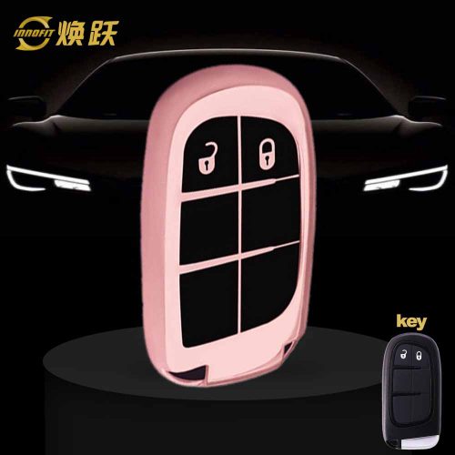 JEA2T1-Black Glue Style-Rose Gold Plating- Car Key Cover For Jeep
