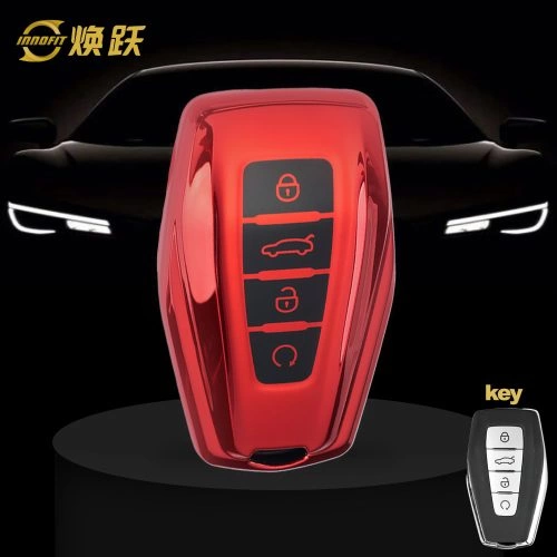 GEB1T1-Black Glue Style-Red Plating- Car Key Cover For Geely Auto
