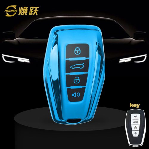 GEB2T1-Black Glue Style-Blue Plating- Car Key Cover For Geely Auto