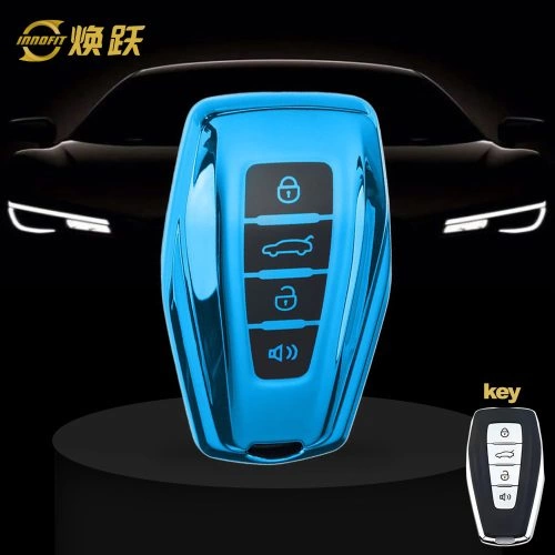 GEB2T1-Black Glue Style-Blue Plating- Car Key Cover For Geely Auto