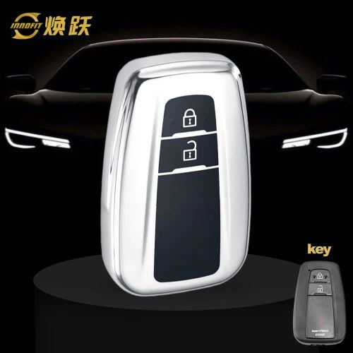 TOB2T1-Black Glue Style-Silver Plating- Car Key Cover For Toyota
