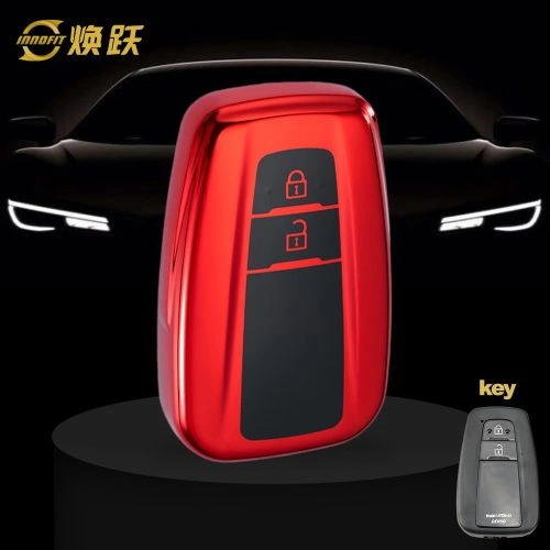 TOB2T1-Black Glue Style-Red Plating- Car Key Cover For Toyota