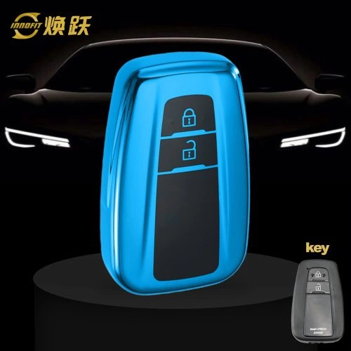 TOB2T1-Black Glue Style-Blue Plating- Car Key Cover For Toyota