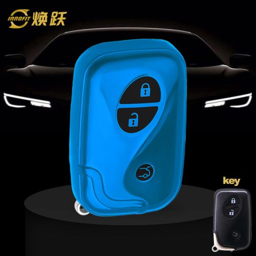 LEC1T1-Black Glue Style-Blue Plating- Car Key Cover For Lexus