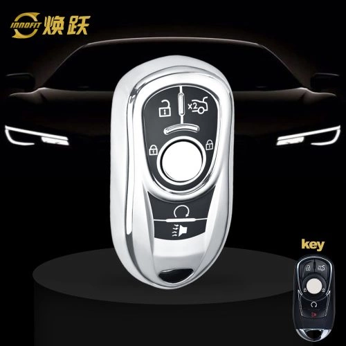 BUA3T1-Black Glue Style-Silver Plating- Car Key Cover For Buick