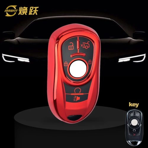 BUA3T1-Black Glue Style-Red Plating- Car Key Cover For Buick