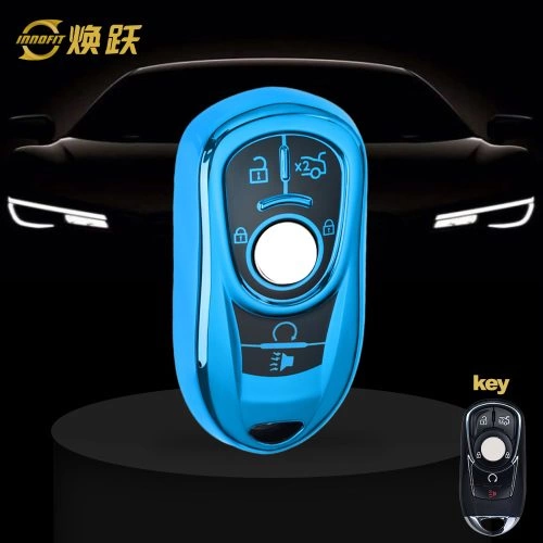 BUA3T1-Black Glue Style-Blue Plating- Car Key Cover For Buick