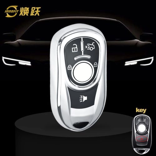 BUA2T1-Black Glue Style-Silver Plating- Car Key Cover For Buick