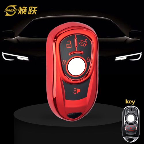 BUA2T1-Black Glue Style-Red Plating- Car Key Cover For Buick