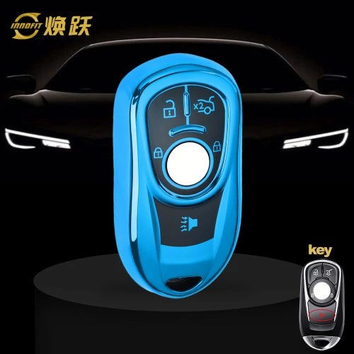BUA2T1-Black Glue Style-Blue Plating- Car Key Cover For Buick