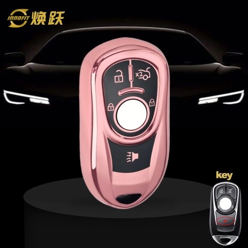 BUA2T1-Black Glue Style-Rose Gold Plating- Car Key Cover For Buick