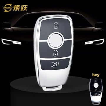 MEB1T1-Black Glue Style-Silver Plating- Car Key Cover For Mercedes-Benz