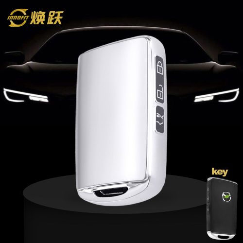 MAA1T1-Black Glue Style-Silver Plating- Car Key Cover For Mazda