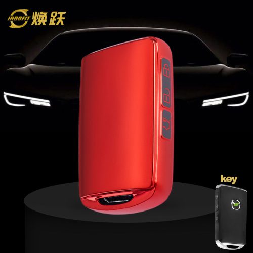 MAA1T1-Black Glue Style-Red Plating- Car Key Cover For Mazda