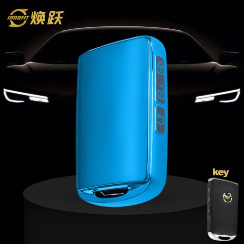 MAA1T1-Black Glue Style-Blue Plating- Car Key Cover For Mazda