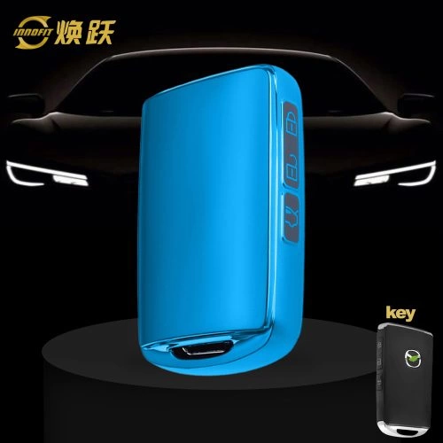 MAA1T1-Black Glue Style-Blue Plating- Car Key Cover For Mazda