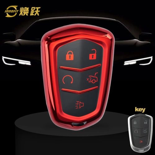 CAA2T1-Black Glue Style-Red Plating- Car Key Cover For Cadillac