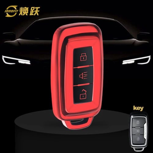 CRH1T1-Black Glue Style-Red Plating- Car Key Cover For Chery