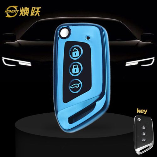 BAD1T1-Black Glue Style-Blue Plating- Car Key Cover For BAOJUN