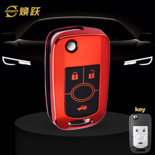 BUD1T1-Black Glue Style-Red Plating- Car Key Cover For Buick