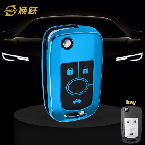 BUD1T1-Black Glue Style-Blue Plating- Car Key Cover For Buick