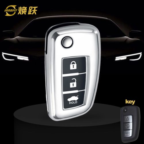 NIC1T1-Black Glue Style-Silver Plating- Car Key Cover For Nissan