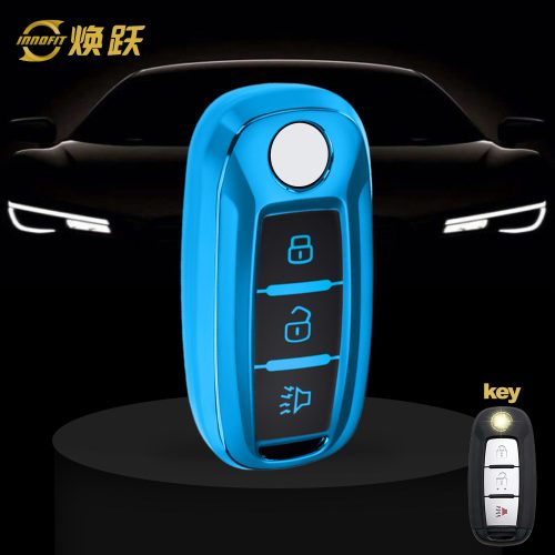 VEH1T1-Black Glue Style-Blue Plating- Car Key Cover For Venucia