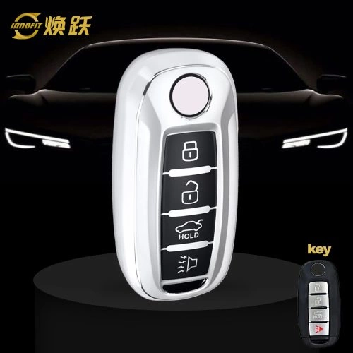 VEH2T1-Black Glue Style-Silver Plating- Car Key Cover For Venucia