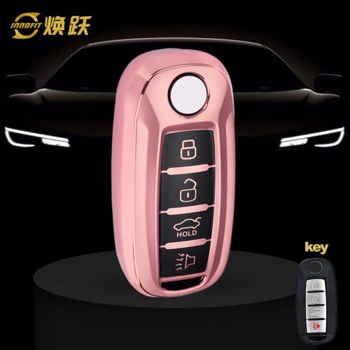 VEH2T1-Black Glue Style-Rose Gold Plating- Car Key Cover For Venucia