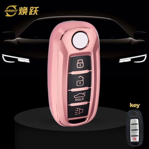 VEH2T1-Black Glue Style-Rose Gold Plating- Car Key Cover For Venucia