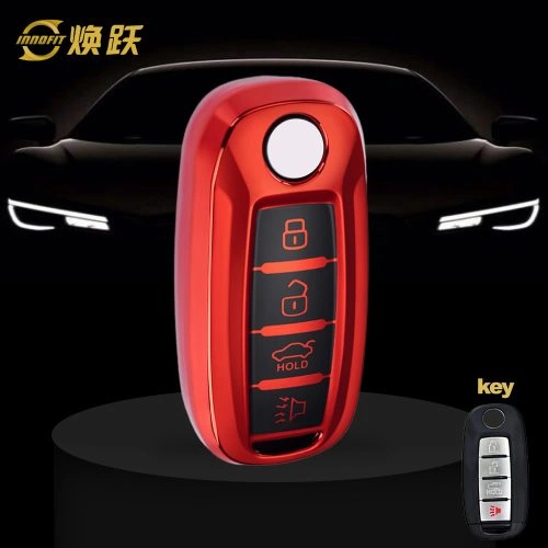 VEH2T1-Black Glue Style-Red Plating- Car Key Cover For Venucia