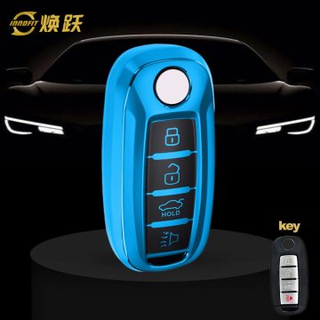 VEH2T1-Black Glue Style-Blue Plating- Car Key Cover For Venucia