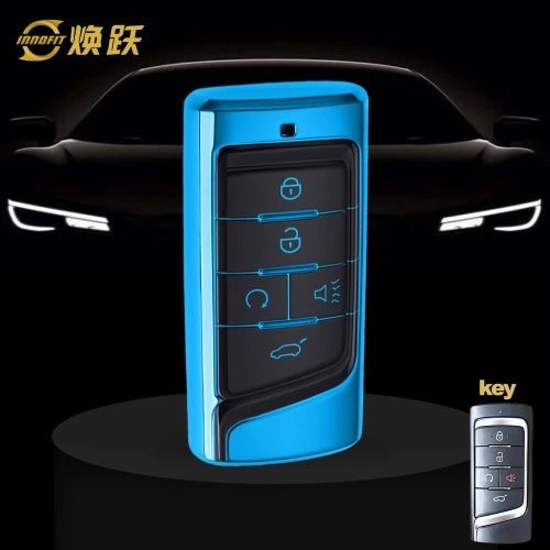 TRA2T1-Black Glue Style-Blue Plating- Car Key Cover For Trumpchi