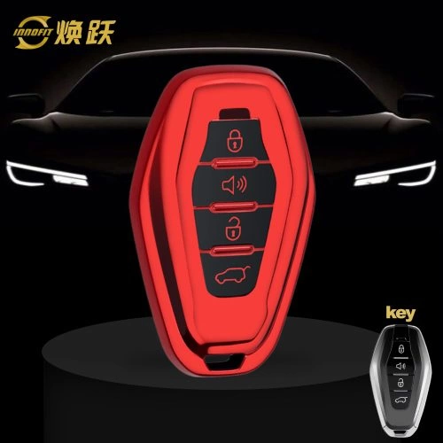 CRE1T1-Black Glue Style-Red Plating- Car Key Cover For Chery